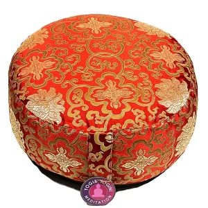 Meditatiekussen rood lotus patroon