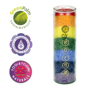 Kaars stearine 7 chakra's met geur 7e chakra