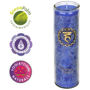 Kaars stearine 7 chakra's met geur 5e chakra