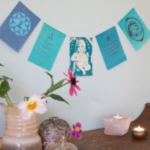 Wensvlaggetjes in envelop samen