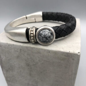 Armband Natuursteen Snow Flake Obsidiaan