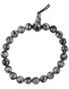 Armband Powerbead Obsidiaan Sneeuwvlok