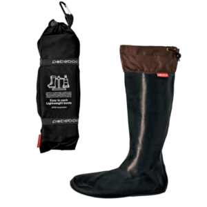 Pokeboo Barefoot Regenlaars - Black/Brown