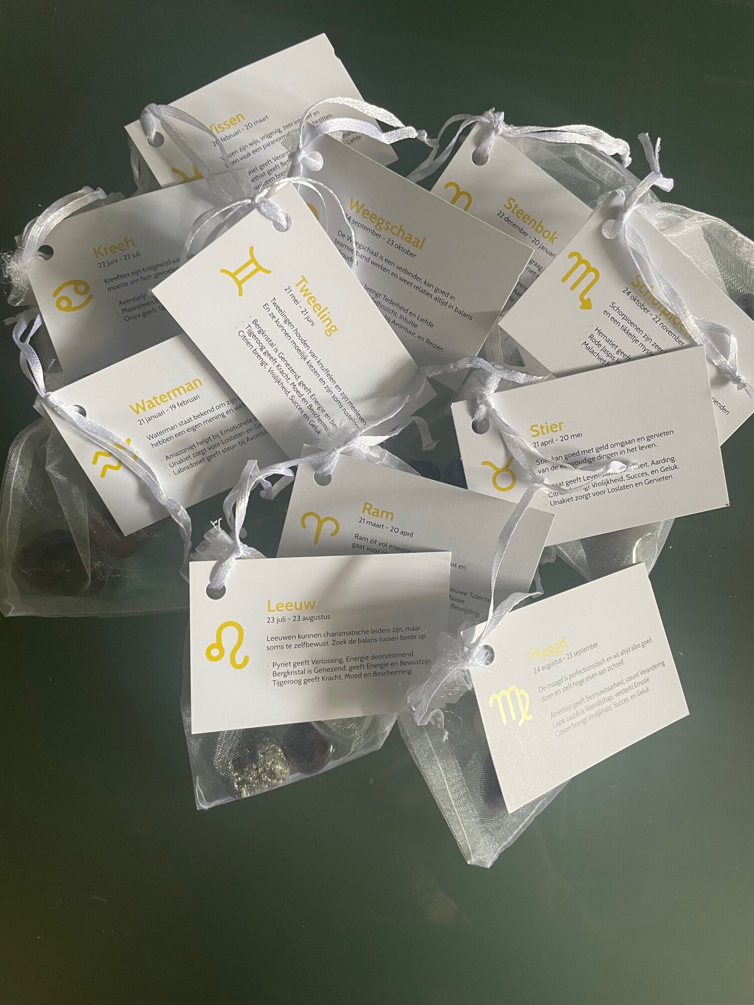 Zakje met stenen sterrenbeeld Schorpioen