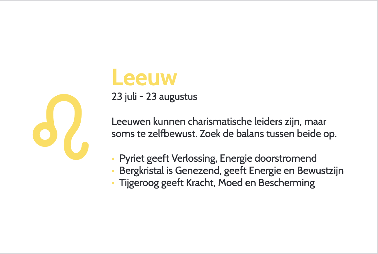 Zakje met stenen sterrenbeeld Leeuw - Afbeelding 2