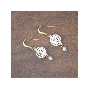 Favela - Oorbellen Goldflower met zoetwaterparels