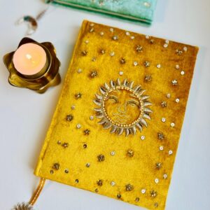 Notitieboek fluweel met zon