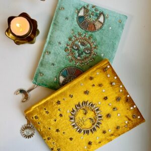 Notitieboek fluweel met maanfasen