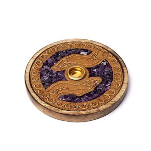 Wierook- en kegeltjesbrander Healing hands amethist