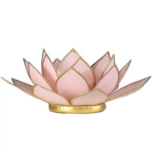 Lotus sfeerlicht pastelroze goudrand