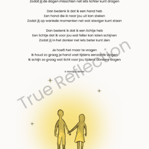 Kaart met gedicht: lichtje in donkere dagen