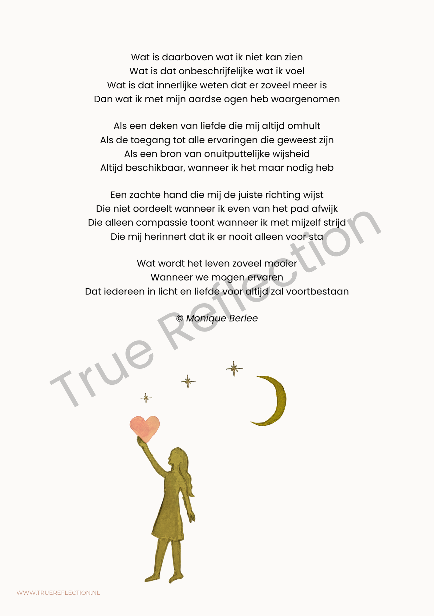 Kaart met gedicht: voor altijd voortbestaan